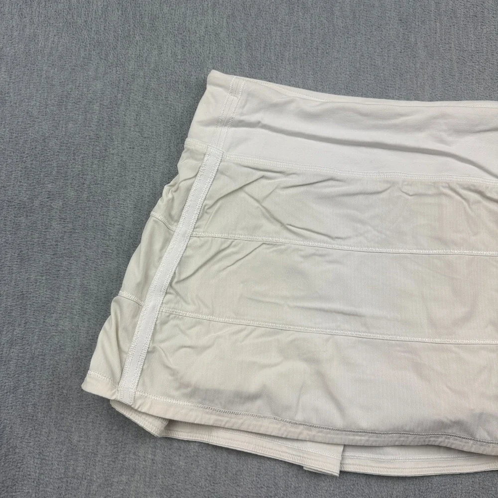 Lululemon Skirt Skort Womens 10 Ivory Athletic Pace Rival 4-Way Stretch Tennis